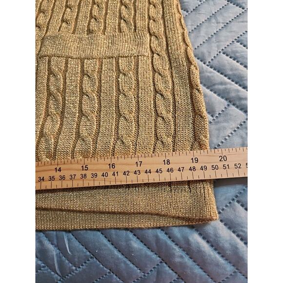 Outlander Studio Vintage Gold Sparkly Cardigan Sweater Vintage Made In Hong Kong - Picture 13 of 14